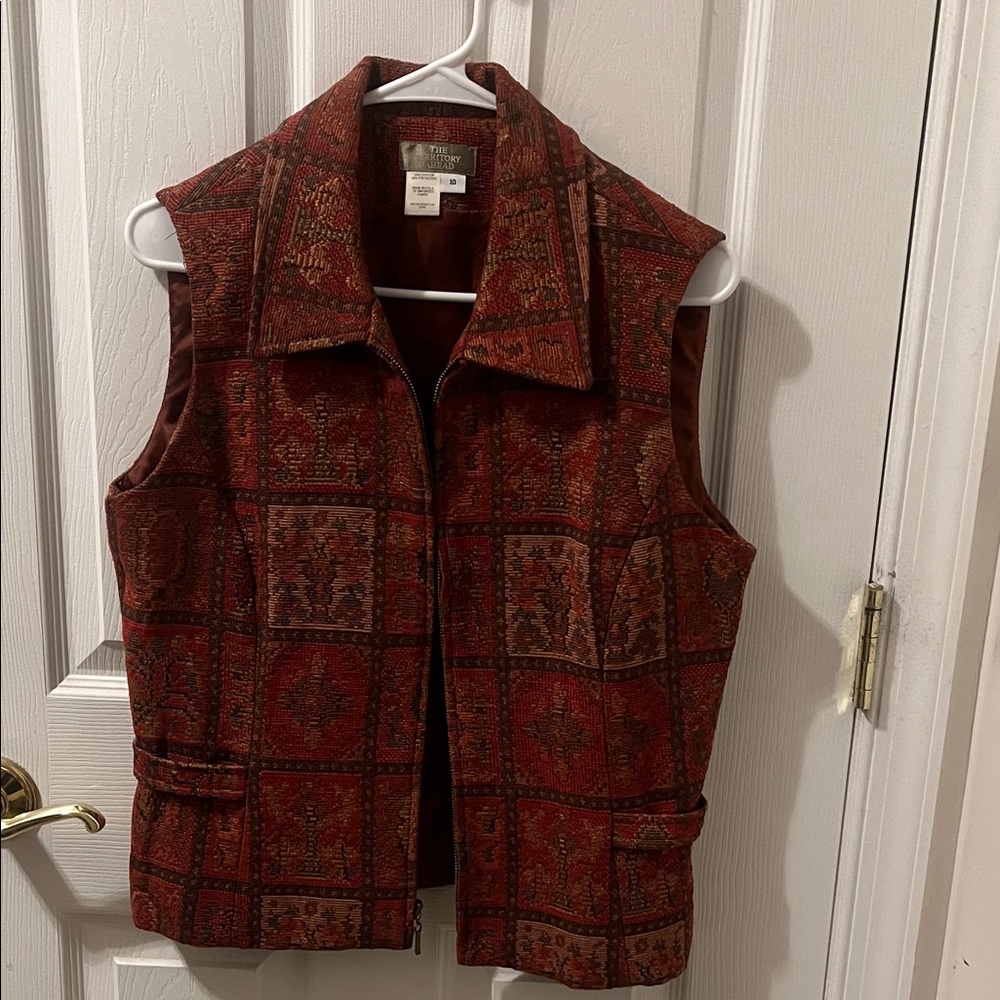 The Territory Ahead Red Tapestry Vest